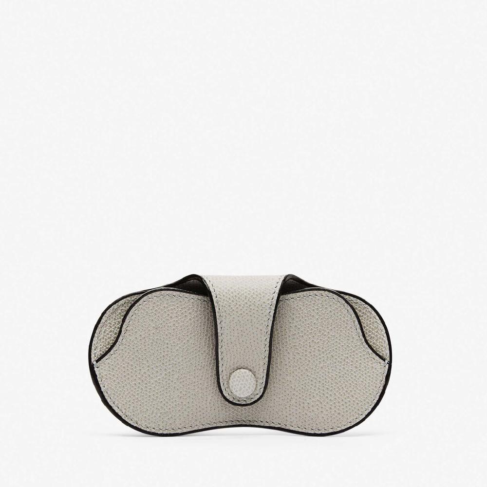 Valextra Custodia Occhiali Morbida In Pelle Grigio Chiaro | Valextra