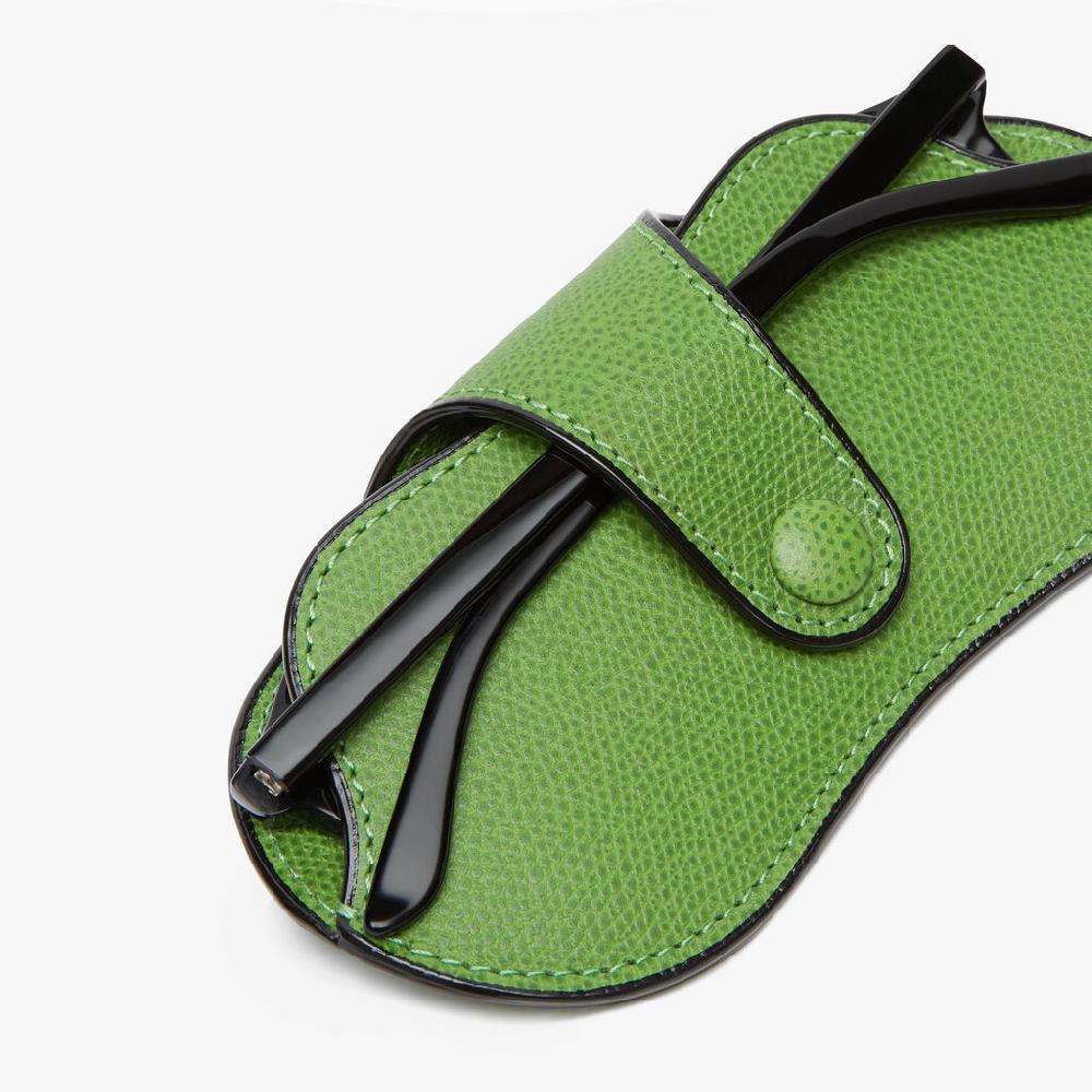 Valextra Custodia Occhiali Morbida In Pelle Verde | Valextra