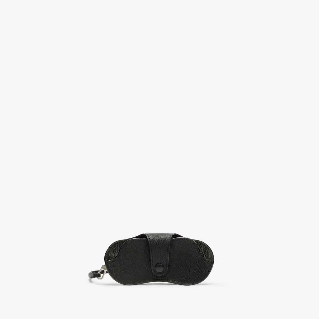 Valextra Custodia per occhiali in Pelle Nera con tracolla | Valextra