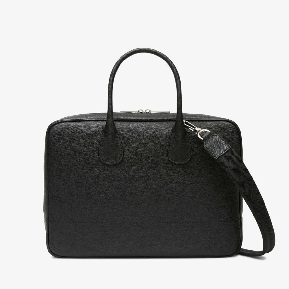 Valextra Laptop bag da Uomo in Pelle Nera di Lusso | Valextra My Logo