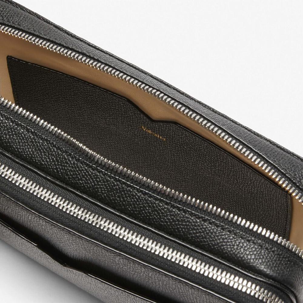 Valextra Marsupio A Tracolla In Pelle Nera | Valextra V-Line