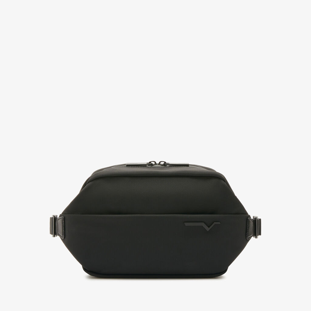 Valextra Maruspio di Lusso in Nylon rigenerato e Pelle Nera | Valextra