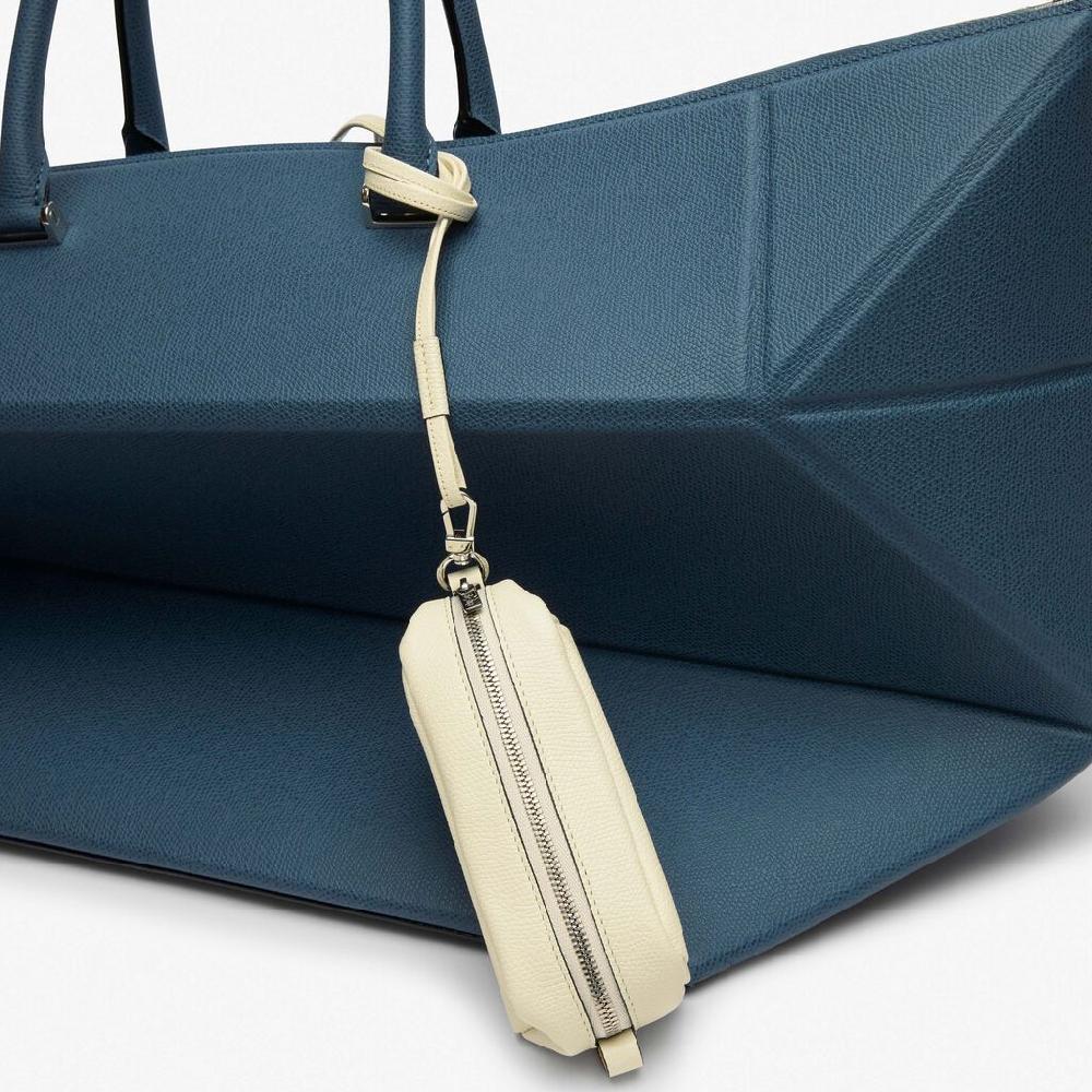 Valextra Micro Beauty-case/Micro Bag In Pelle Bianca | Valextra