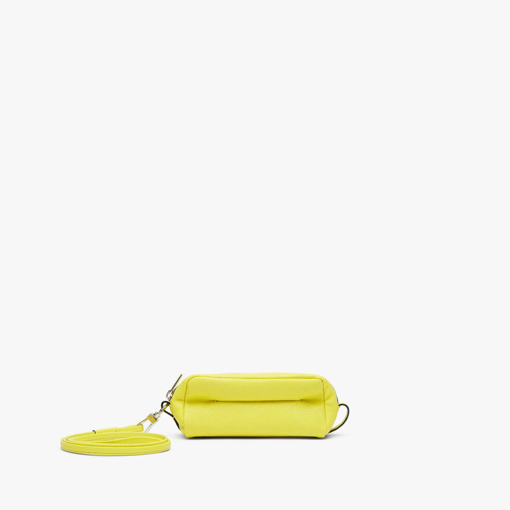 Valextra Micro beauty-case/Micro bag in Pelle Gialla Lime | Valextra