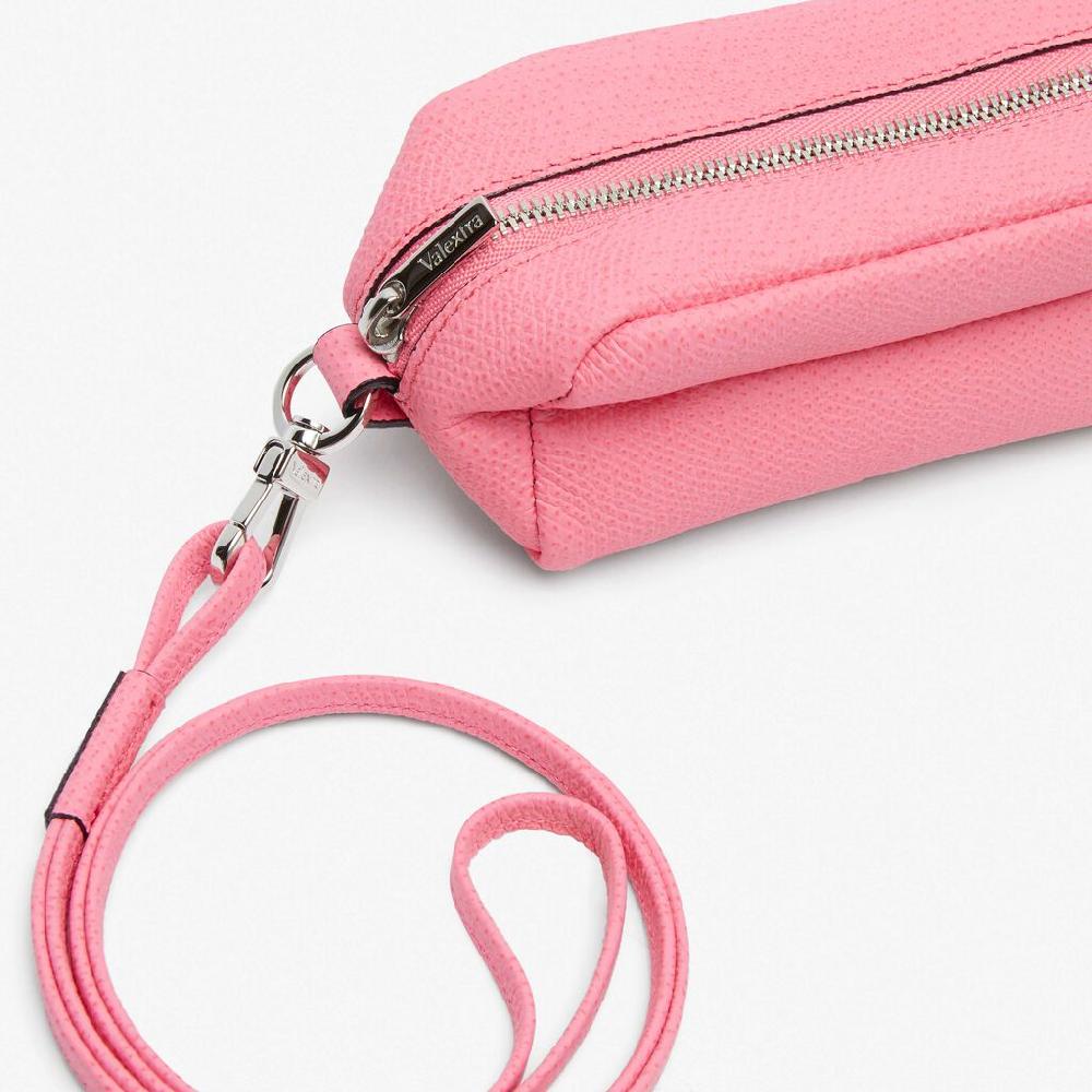 Valextra Micro Beauty-case/Micro Bag In Pelle Rosa | Valextra