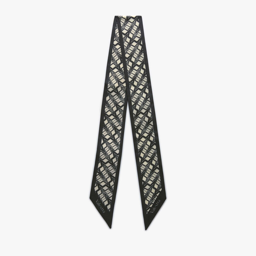 Valextra Nastro di Seta per borse in Tessuto Nero e Bianco | Valextra