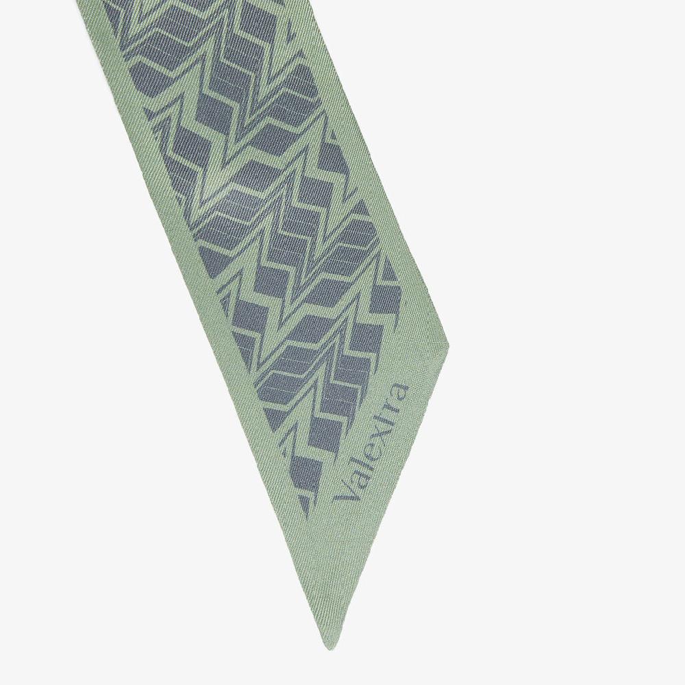 Valextra Nastro In Seta Per Borse Di Lusso Verde E Grigio | Valextra