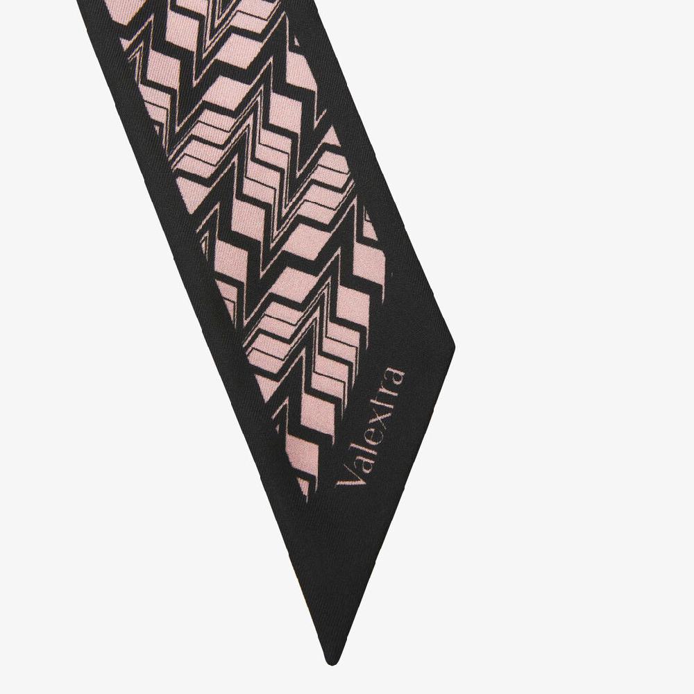 Valextra Nastro Per Borse Da Donna Da In Pura Seta Nera E Rosa | Valextra