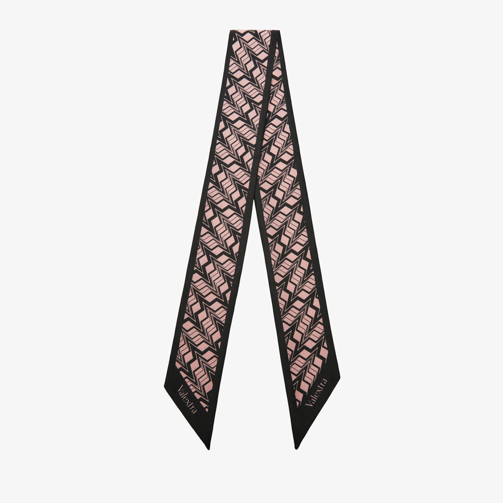 Valextra Nastro per borse da Donna da in pura Seta Nera e Rosa | Valextra