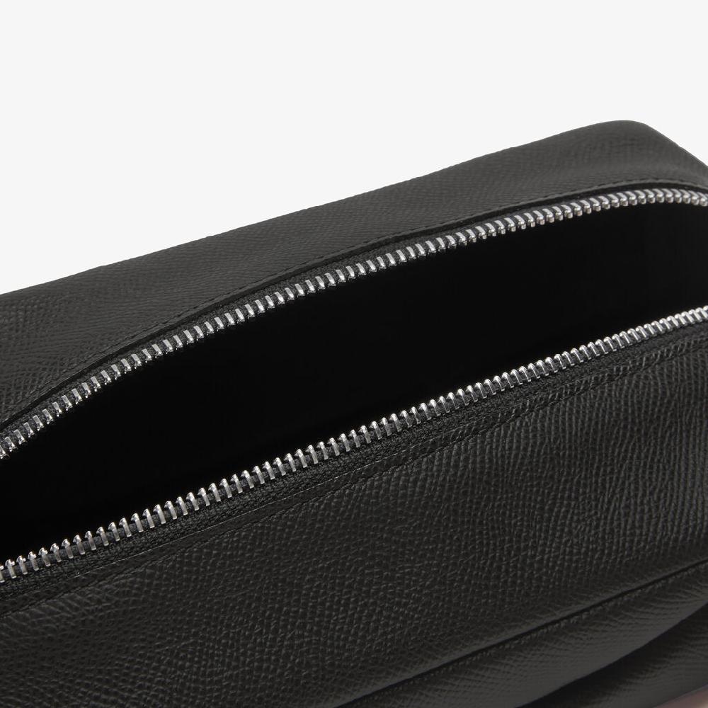 Valextra Pochette Da Viaggio Da Uomo Di Lusso In Pelle Nera