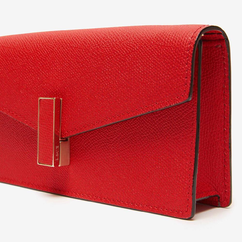 Valextra Pochette Semplice E Compatta In Pelle Rossa | Valextra Iside