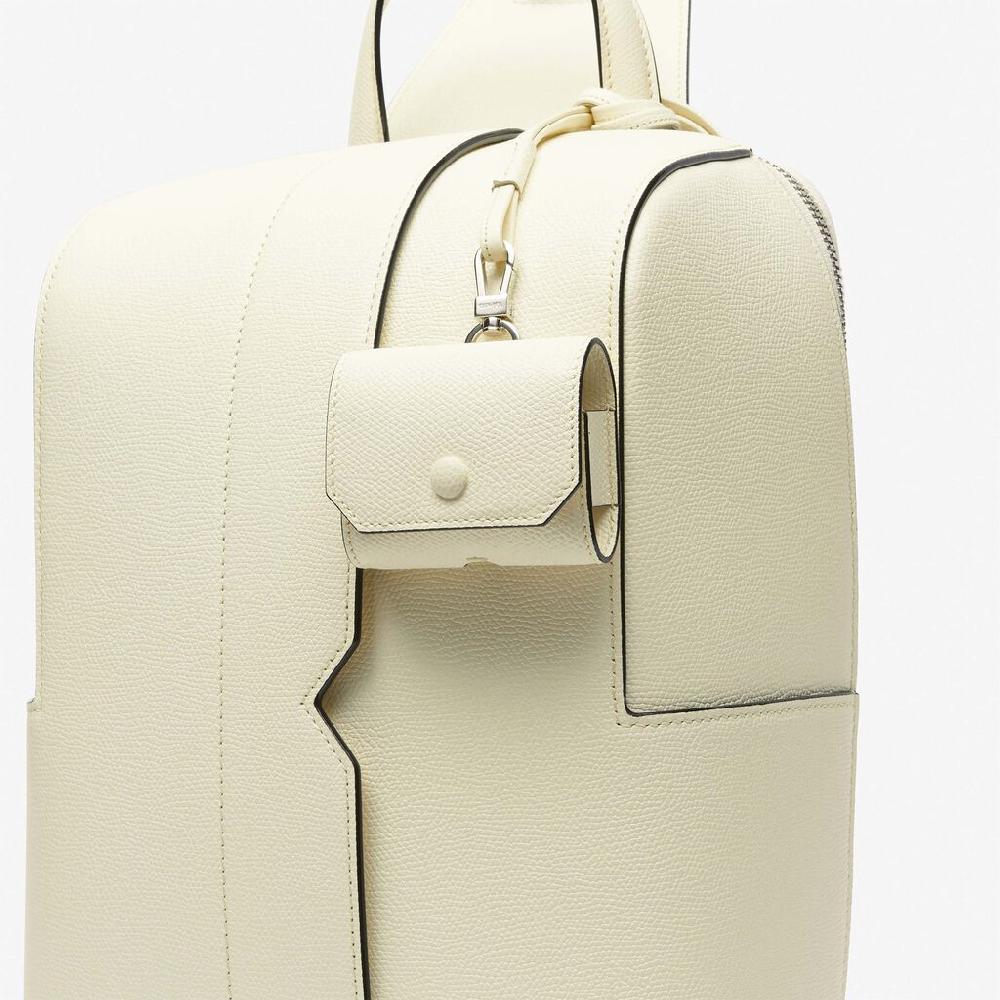 Valextra Porta Airpods Pro Con Tracolla In Pelle Bianca | Valextra