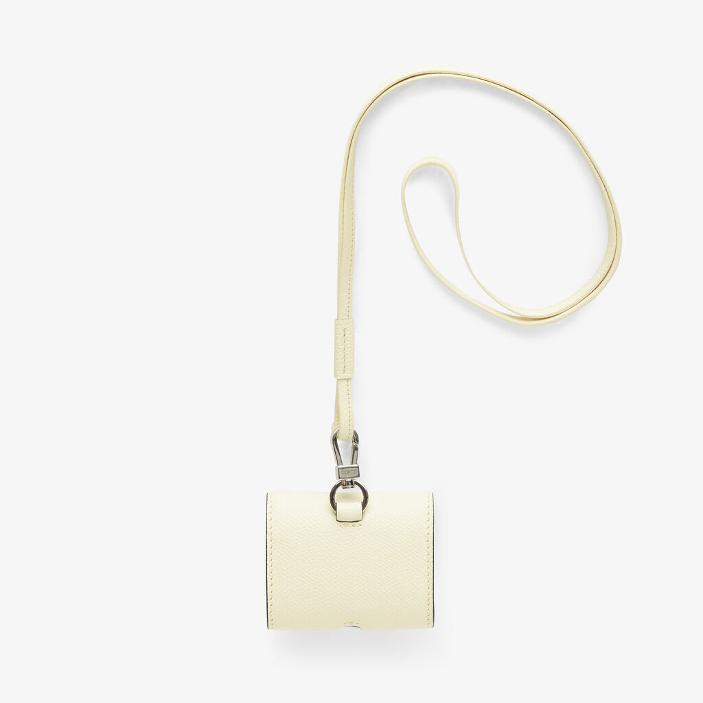 Valextra Porta Airpods Pro Con Tracolla In Pelle Bianca | Valextra