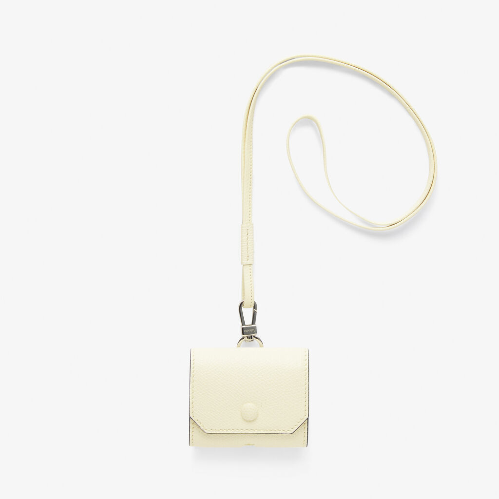 Valextra Porta Airpods Pro con Tracolla in Pelle Bianca | Valextra