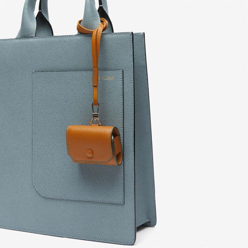 Valextra Porta Airpods Pro Con Tracolla In Pelle Marrone | Valextra