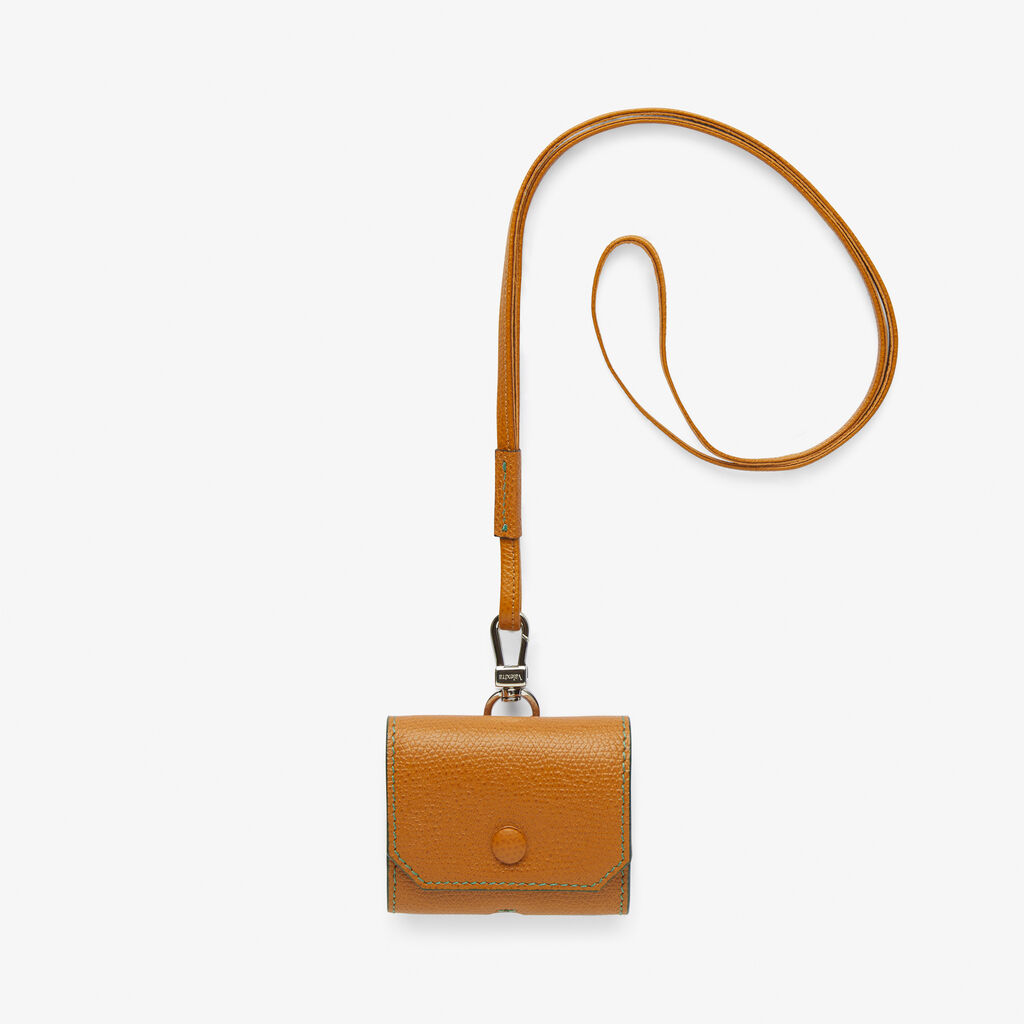 Valextra Porta Airpods Pro con Tracolla in Pelle Marrone | Valextra