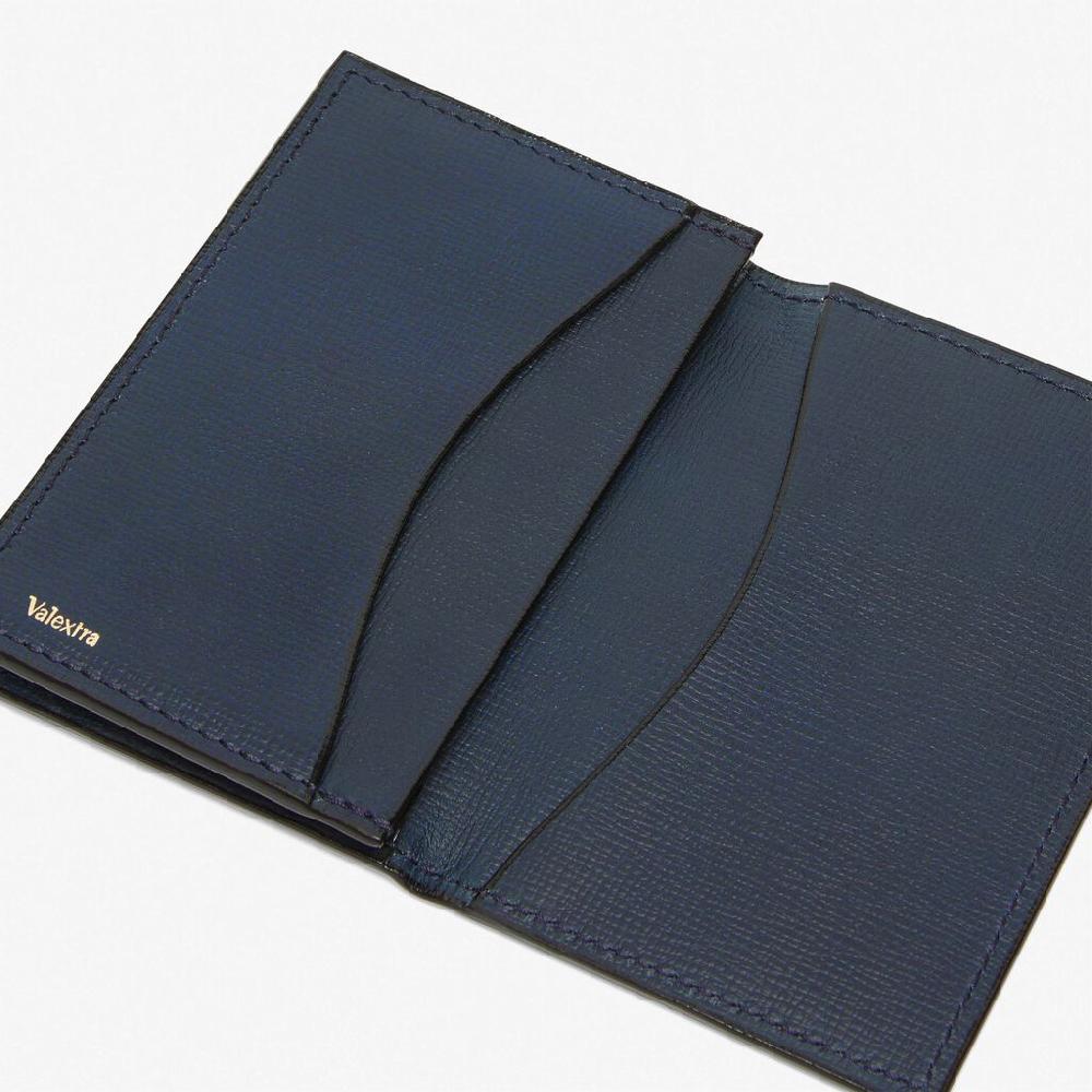 Valextra Porta Biglietti Da Visita E Tessere In Pelle Blu | Valextra