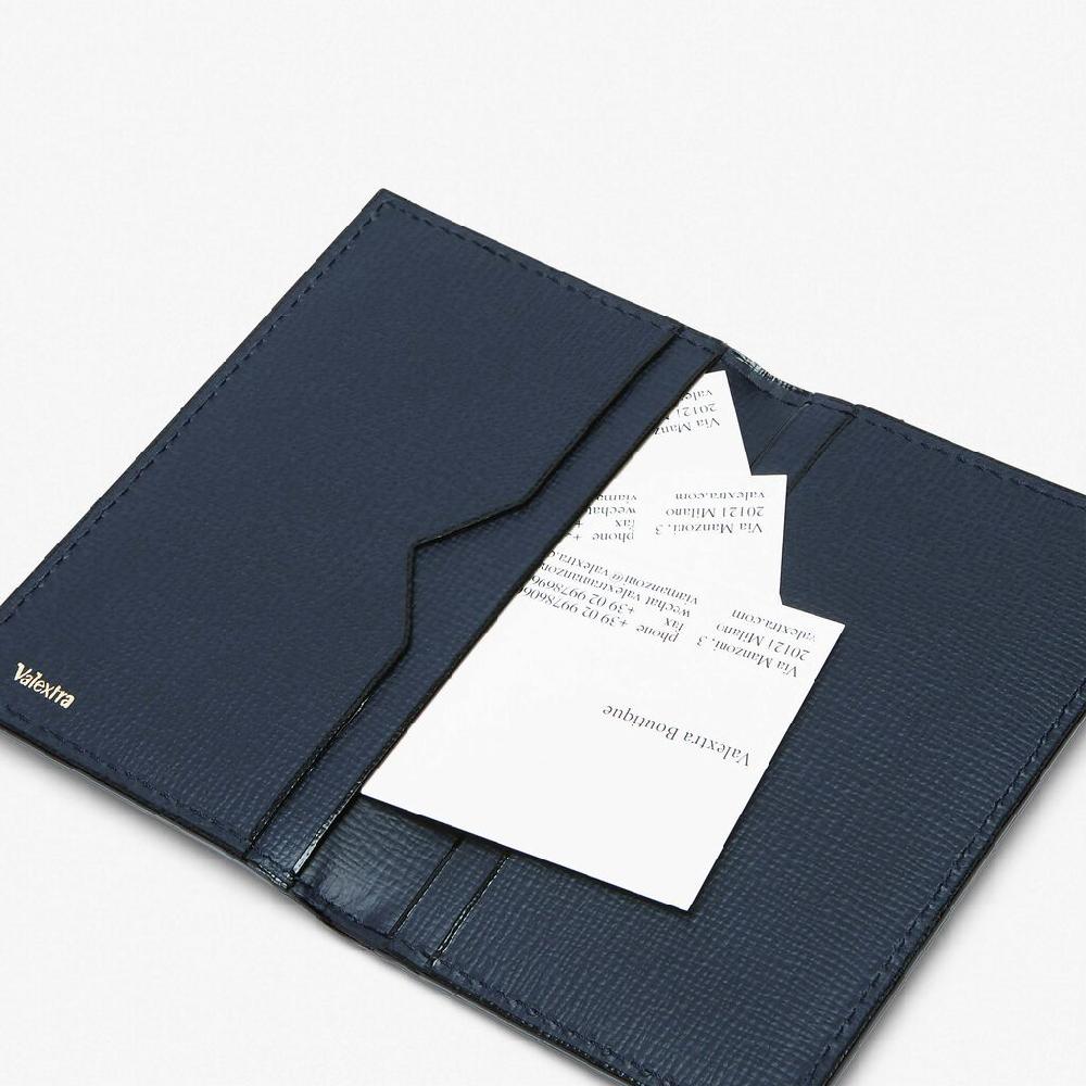 Valextra Porta Biglietti Da Visita In Pelle Blu | Valextra