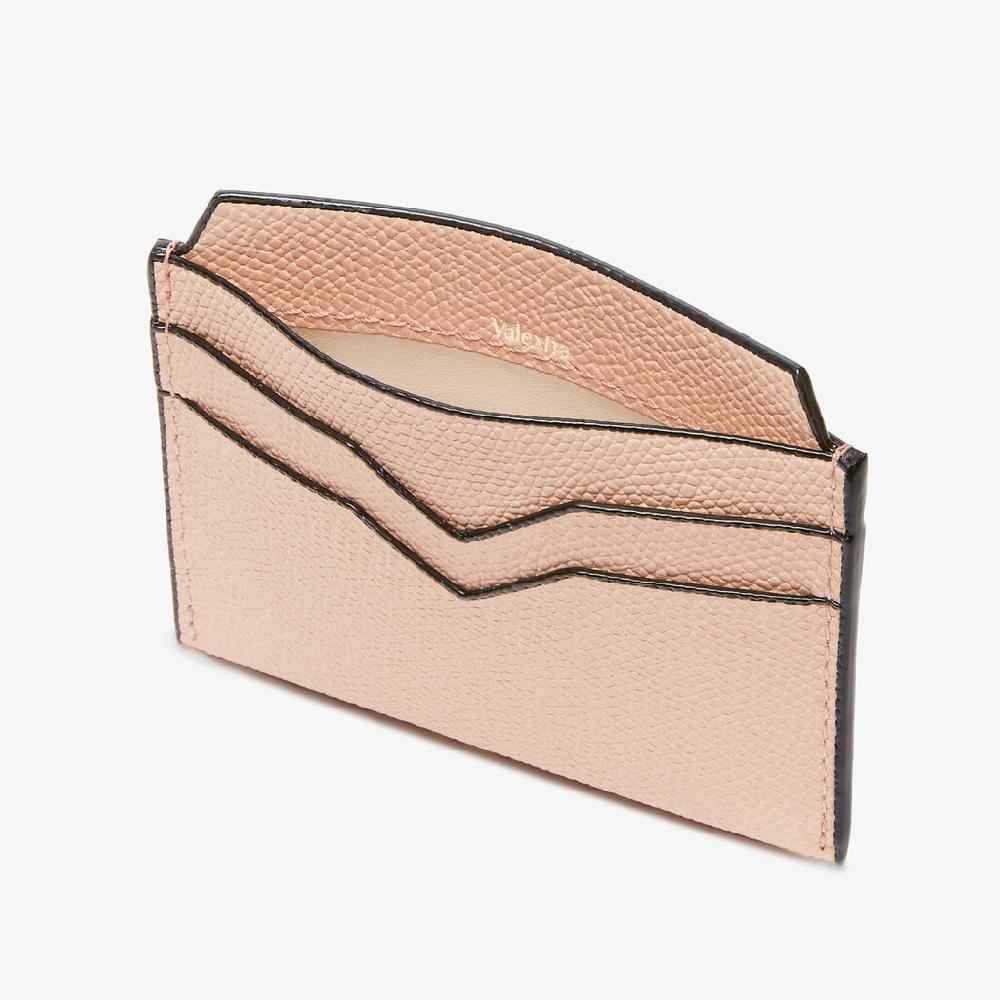 Valextra Porta Carte 4CC | Pelle Di Vitello Millepunte | Rosa Bonne Mine | Valextra