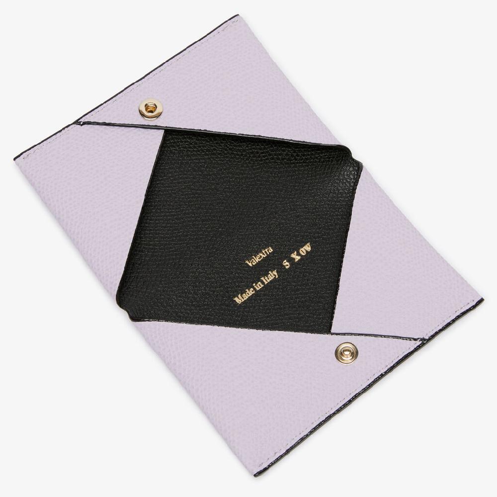 Valextra Porta Carte Con Bottone Da Donna In Pelle Rosa E Nera | Valextra