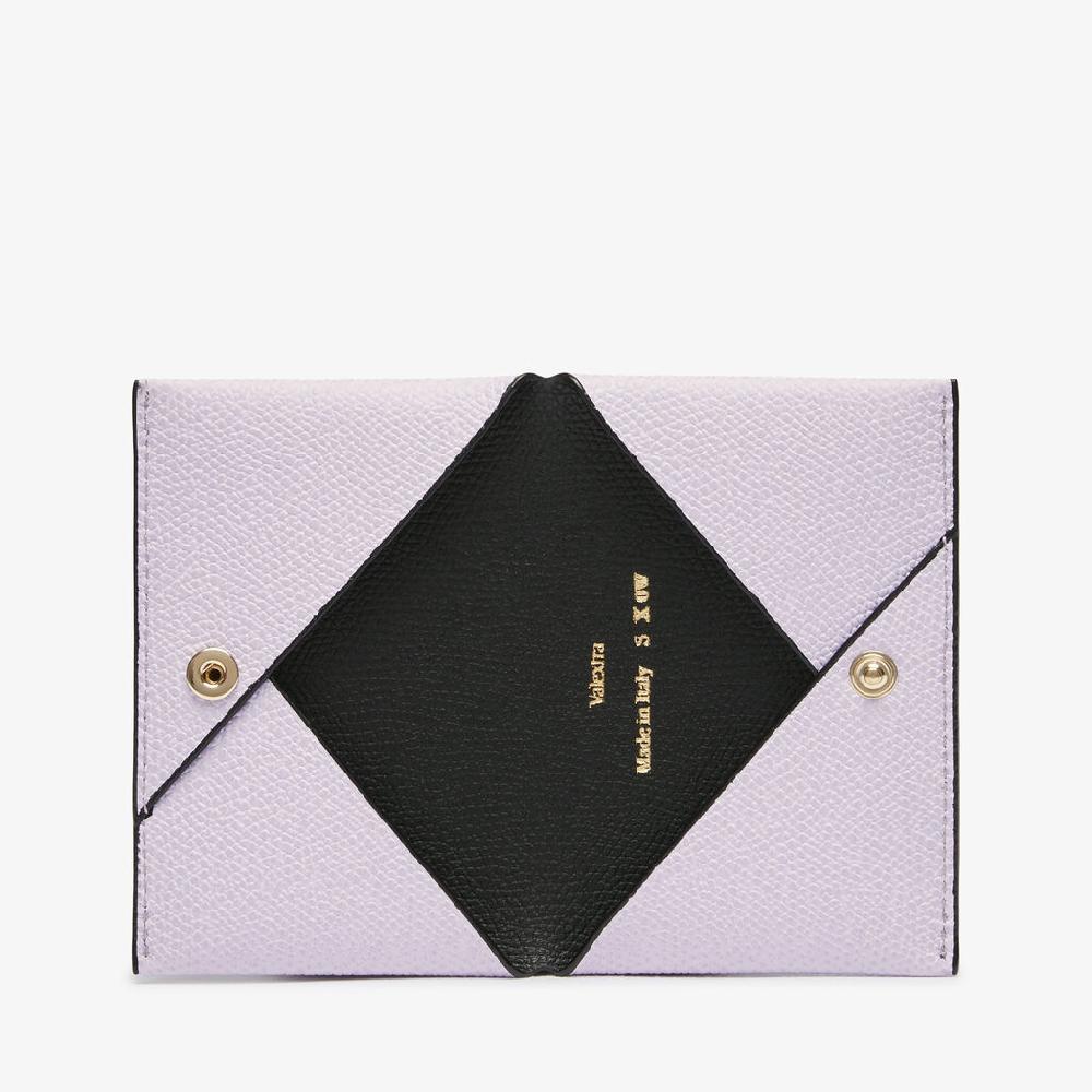 Valextra Porta Carte Con Bottone Da Donna In Pelle Rosa E Nera | Valextra