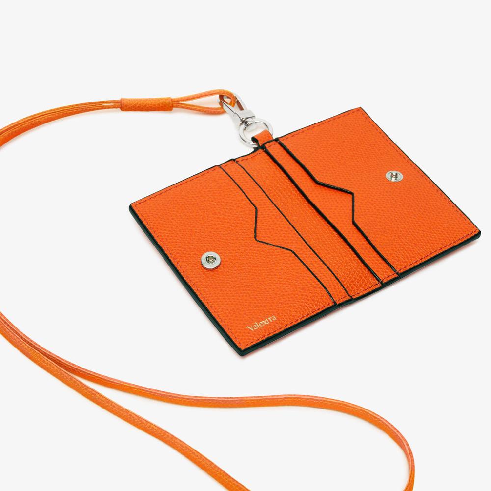 Valextra Porta Carte Con Laccio Da Donna In Pelle Arancione | Valextra