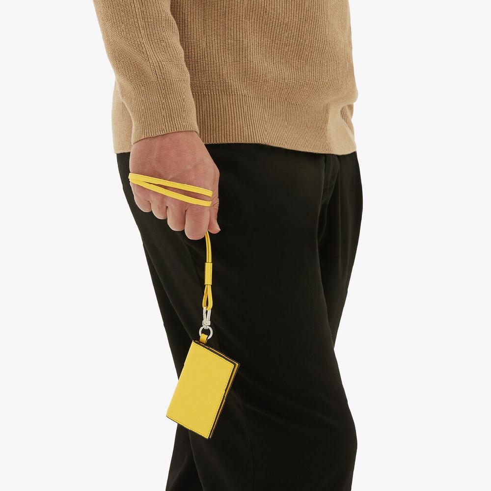 Valextra Porta Carte Con Laccio Da Donna In Pelle Gialla | Valextra