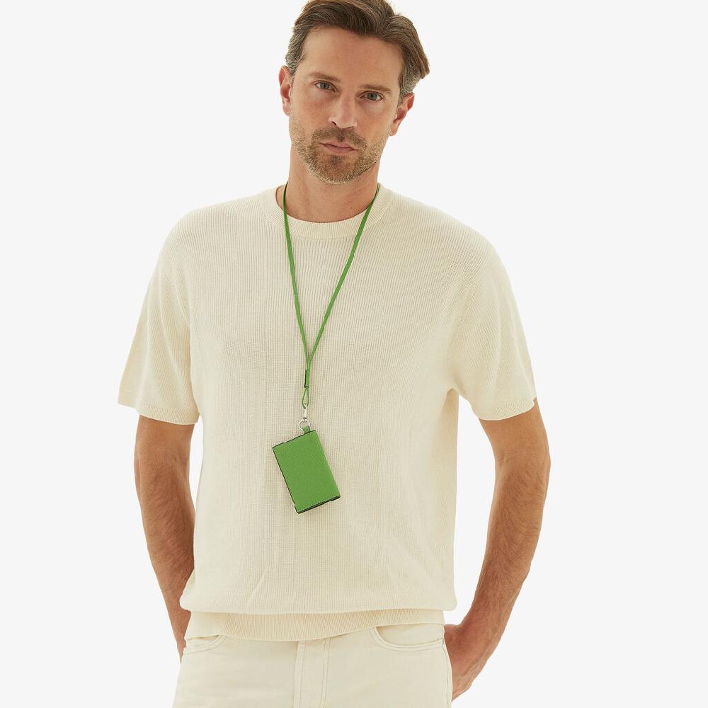 Valextra Porta Carte Con Laccio Da Donna In Pelle Verde | Valextra
