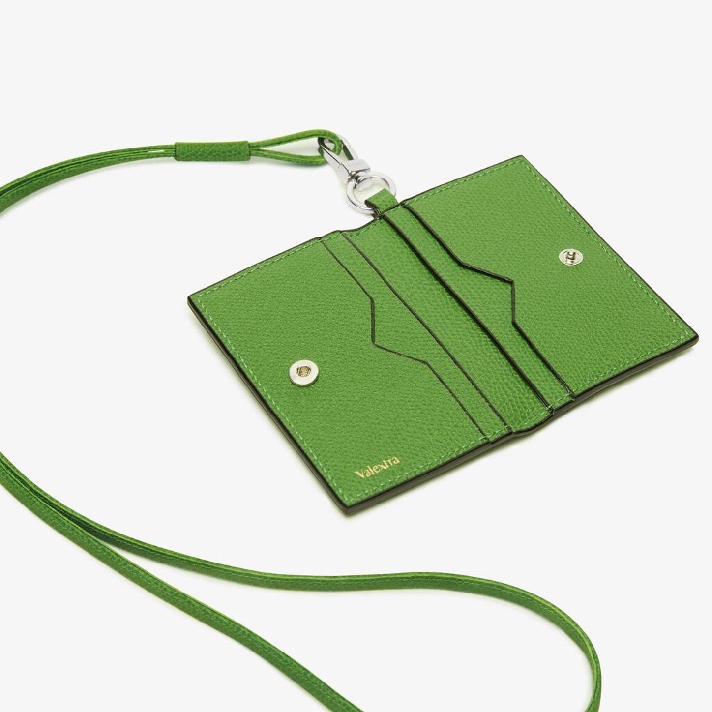 Valextra Porta Carte Con Laccio Da Donna In Pelle Verde | Valextra