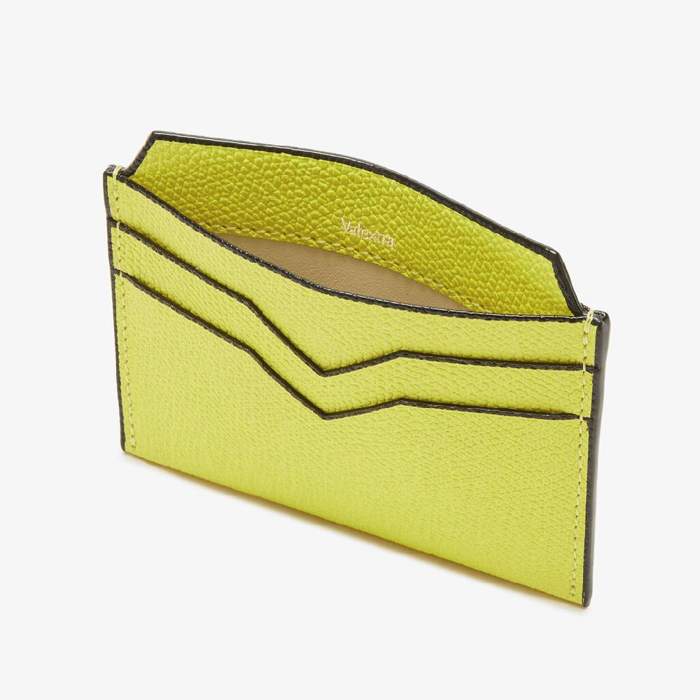 Valextra Porta Carte Da Donna Compatto Di Lusso In Pelle Gialla | Valextra