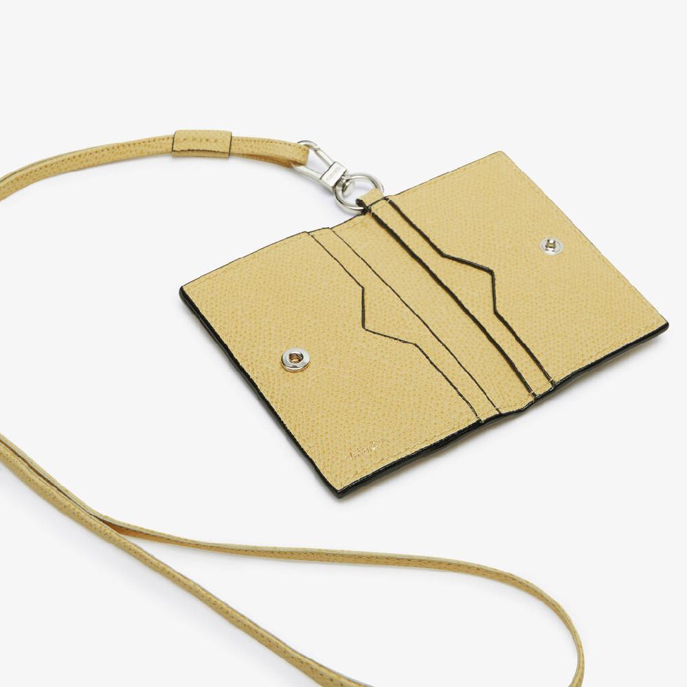 Valextra Porta Carte Da Donna Con Laccio Di Lusso In Pelle Gialla | Valextra
