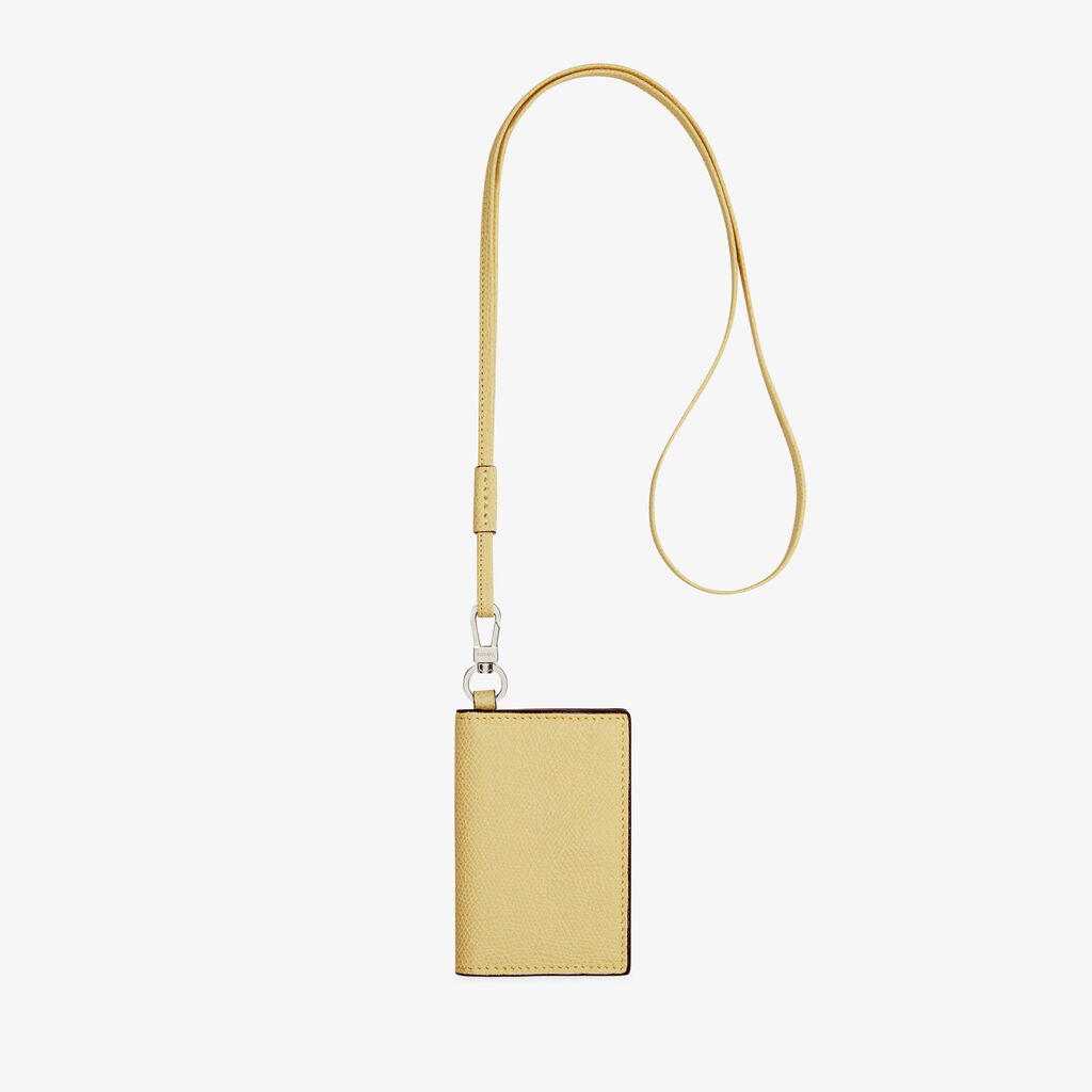 Valextra Porta carte da Donna con laccio di Lusso in Pelle Gialla | Valextra
