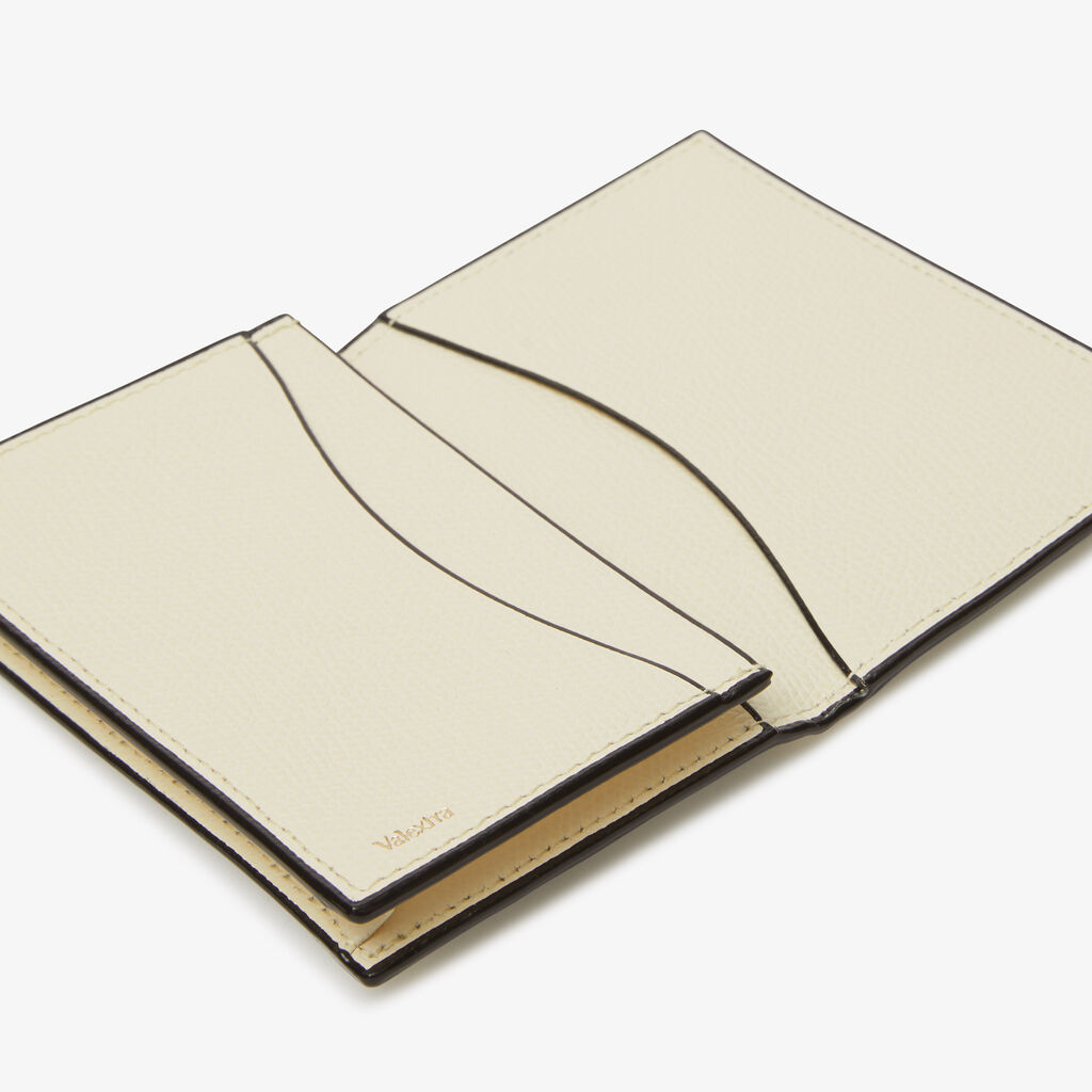 Valextra Porta Carte Da Donna In Pelle Bianca Con Ricamo Nero | Valextra