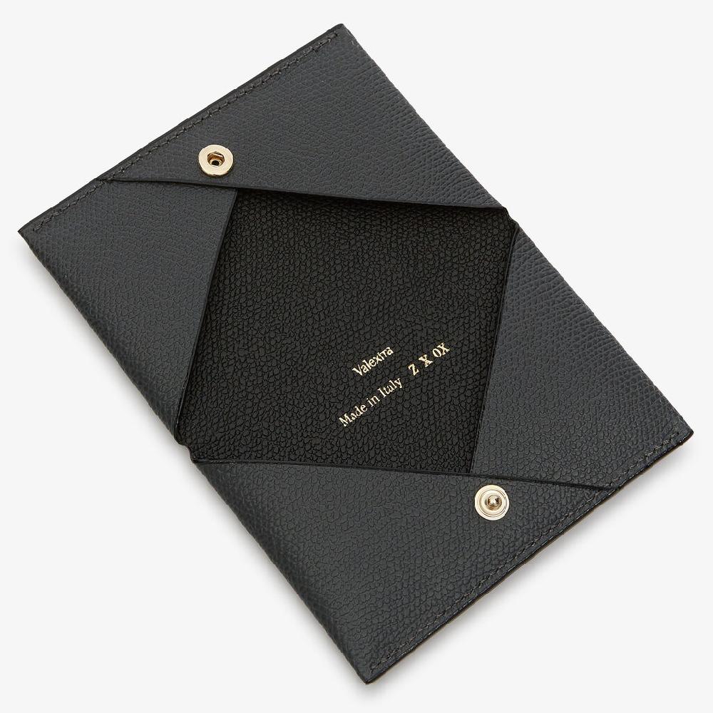 Valextra Porta Carte Da Uomo Di Lusso In Pelle Grigia E Nera | Valextra