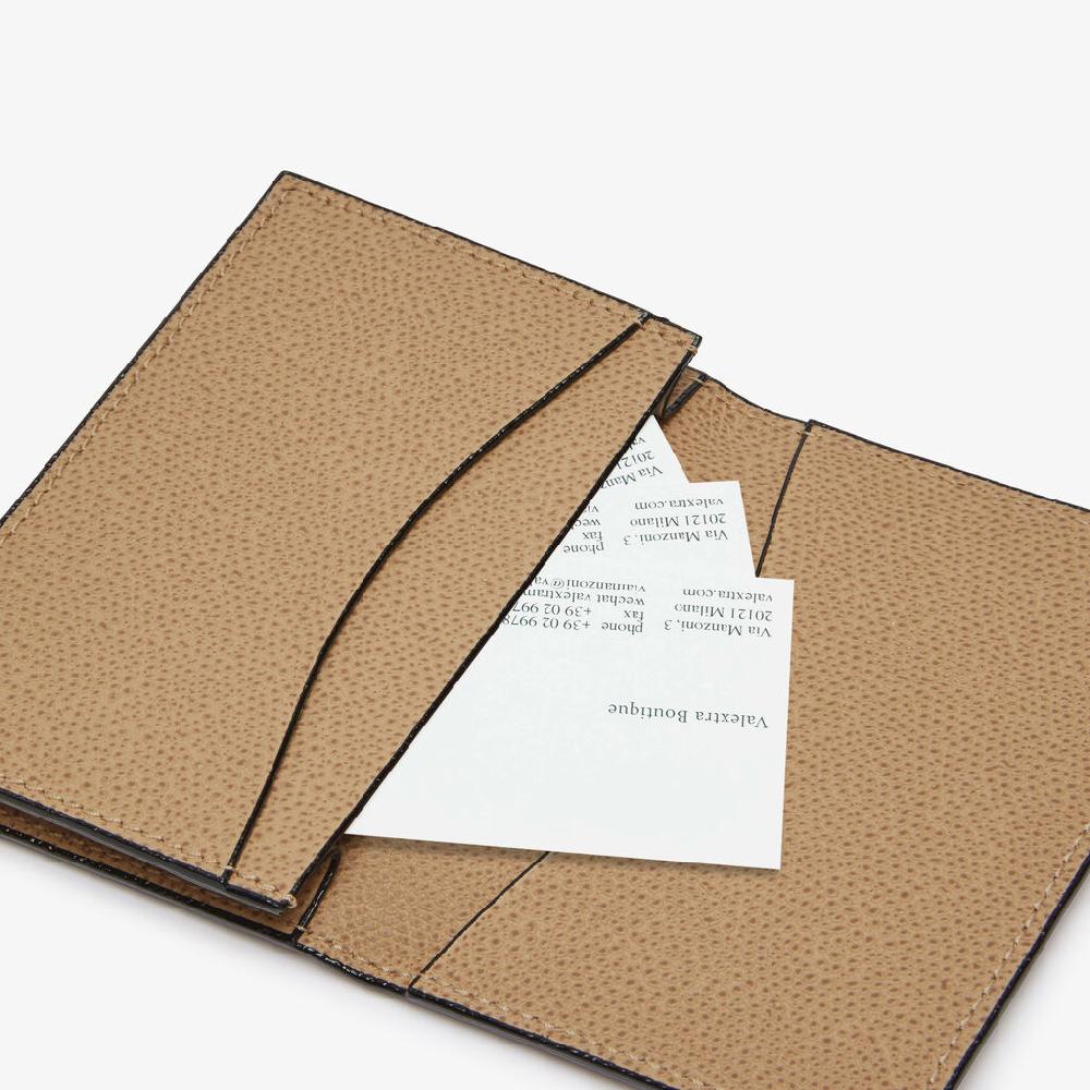 Valextra Porta Carte Di Credito Da Donna Di Lusso In Pelle Beige | Valextra