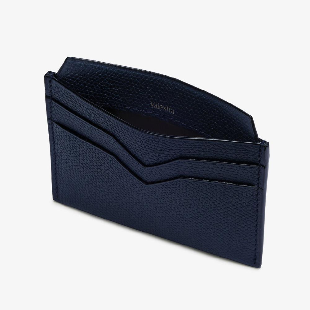 Valextra Porta Carte Di Credito Elegante In Pelle Blu | Valextra