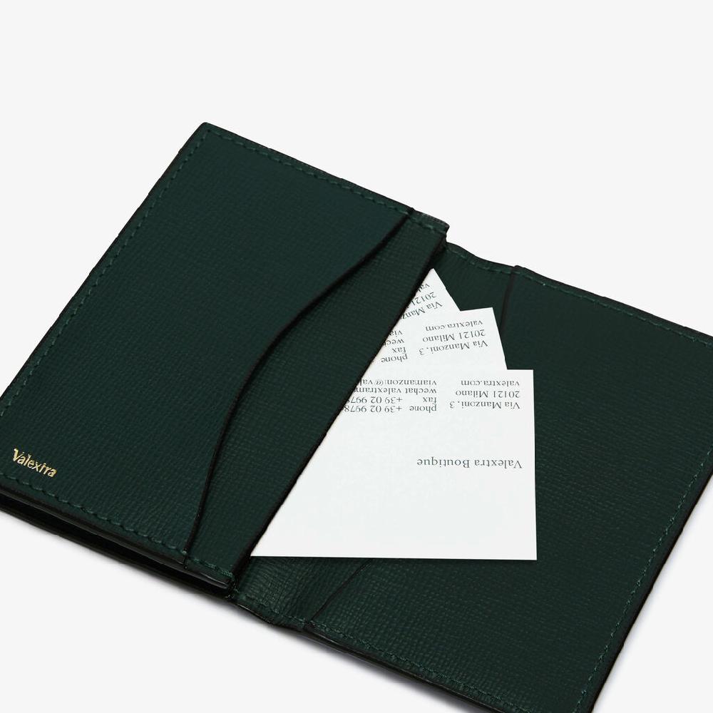 Valextra Porta Carte Di Credito Elegante In Pelle Verde | Valextra