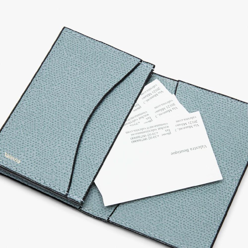 Valextra Porta Carte Di Credito In Pelle Azzurra Cerulea | Valextra