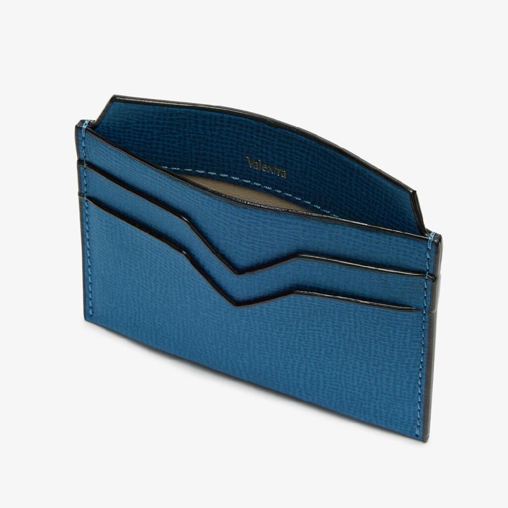 Valextra Porta Carte Di Credito In Pelle Blu Cobalto | Valextra