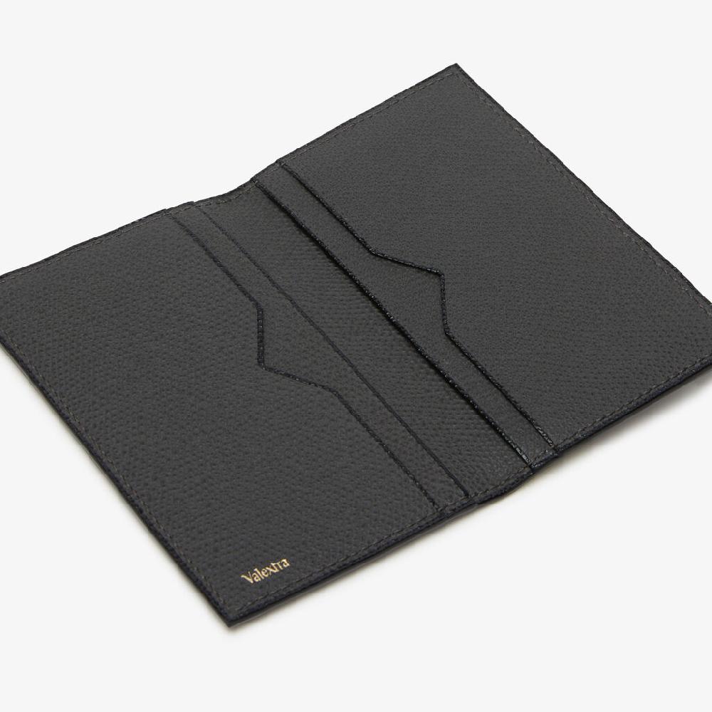 Valextra Porta Carte Di Credito In Pelle Grigia Con Tasche | Valextra