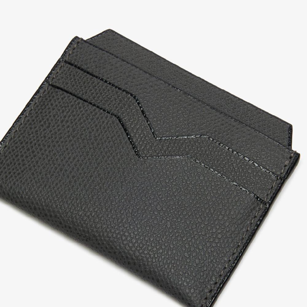 Valextra Porta Carte Di Credito In Pelle Grigia | Valextra