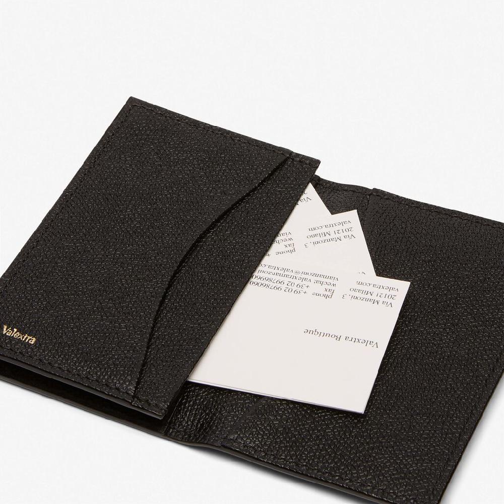 Valextra Porta Carte Di Credito Onda Versatile In Pelle Nera | Valextra