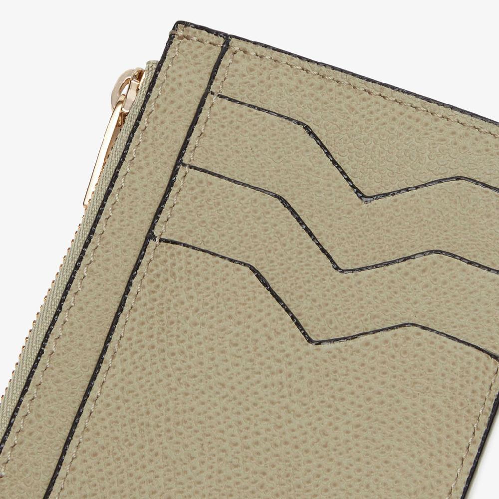 Valextra Porta Carte Di Lusso Con Zip In Pelle Verde Tundra | Valextra