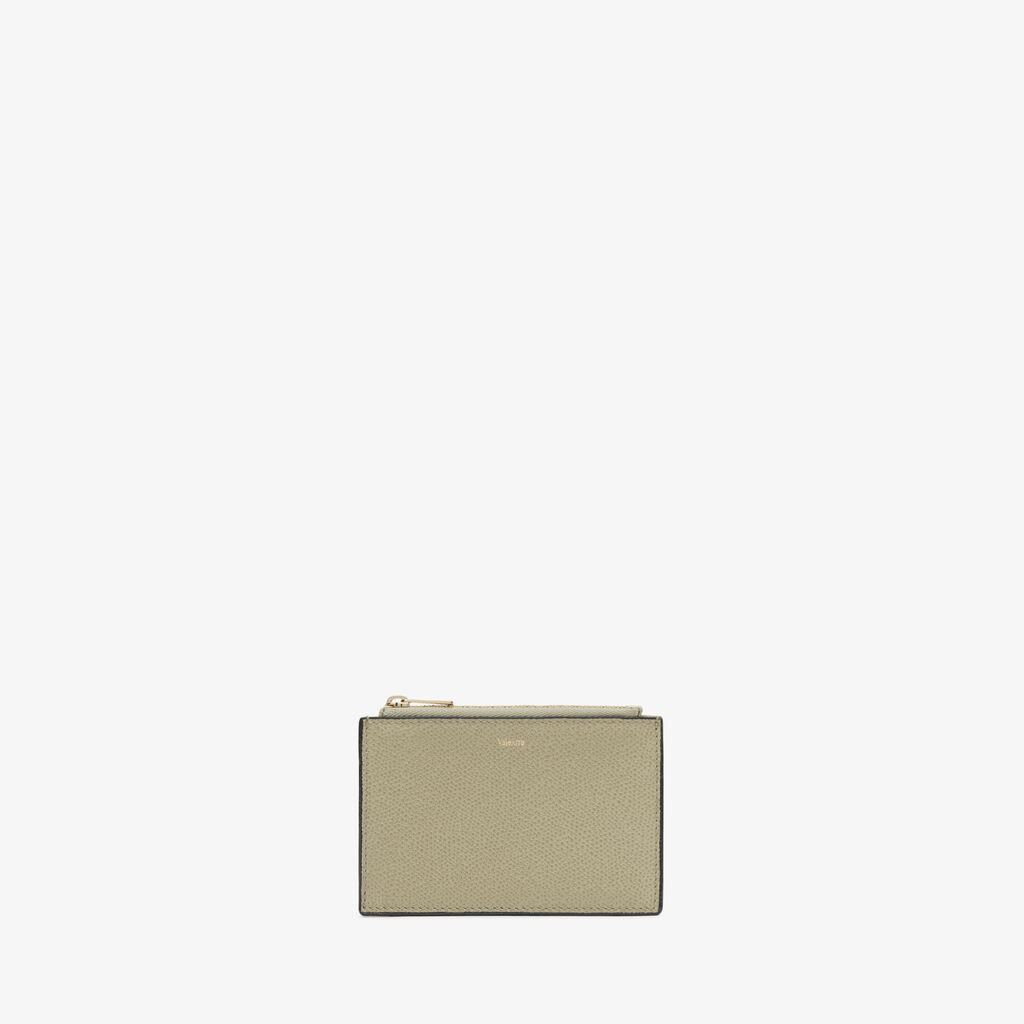 Valextra Porta Carte Di Lusso Con Zip In Pelle Verde Tundra | Valextra