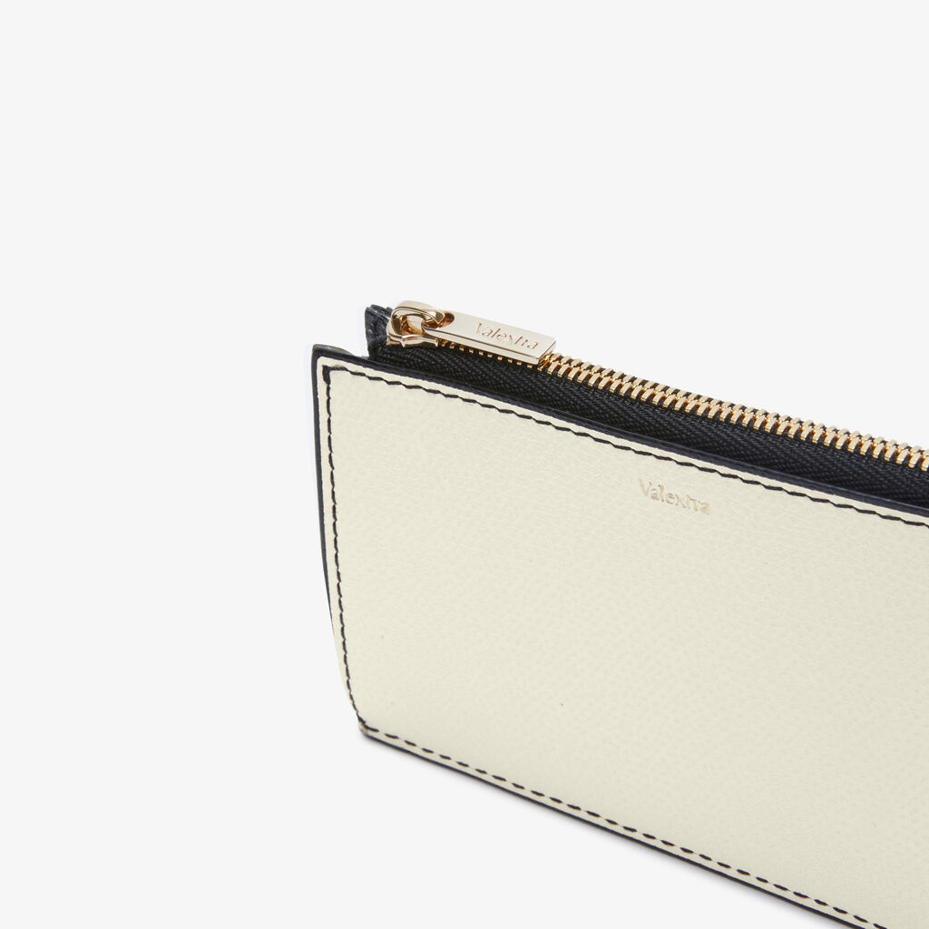 Valextra Porta Carte In Pelle Nera E Bianca Con Cerniera | Valextra