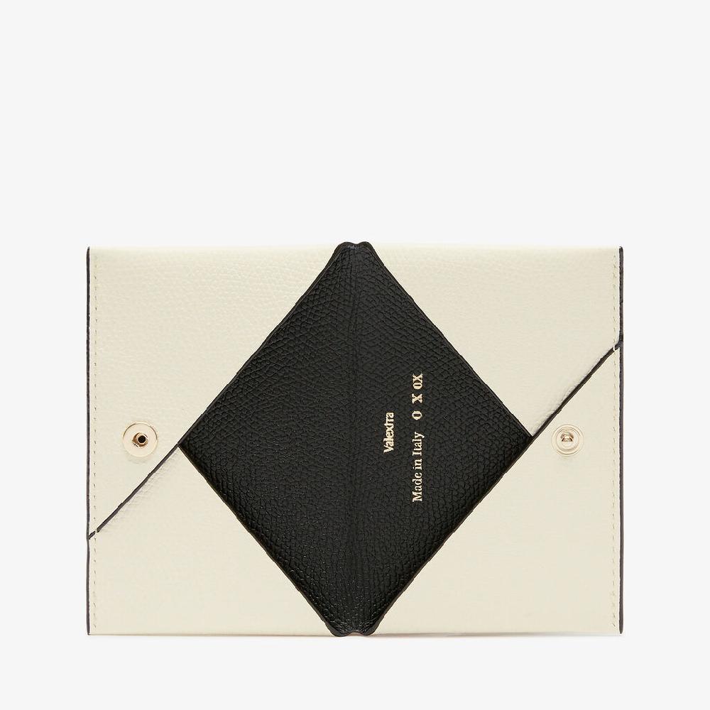 Valextra Porta Carte Piccolo Da Donna In Pelle Bianca E Nera | Valextra