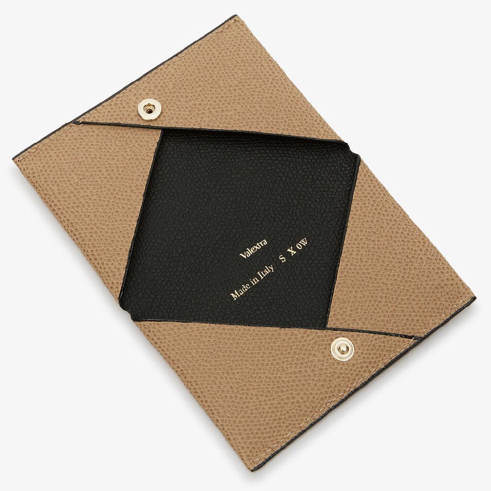 Valextra Porta Carte Piccolo Di Lusso In Pelle Beige E Nera | Valextra