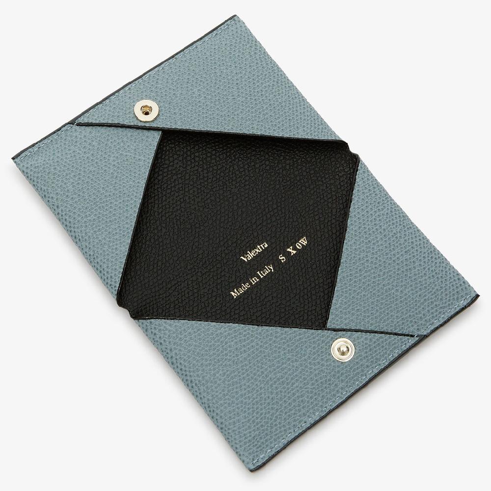 Valextra Porta Carte Piccolo Di Lusso In Pelle Blu E Nera | Valextra
