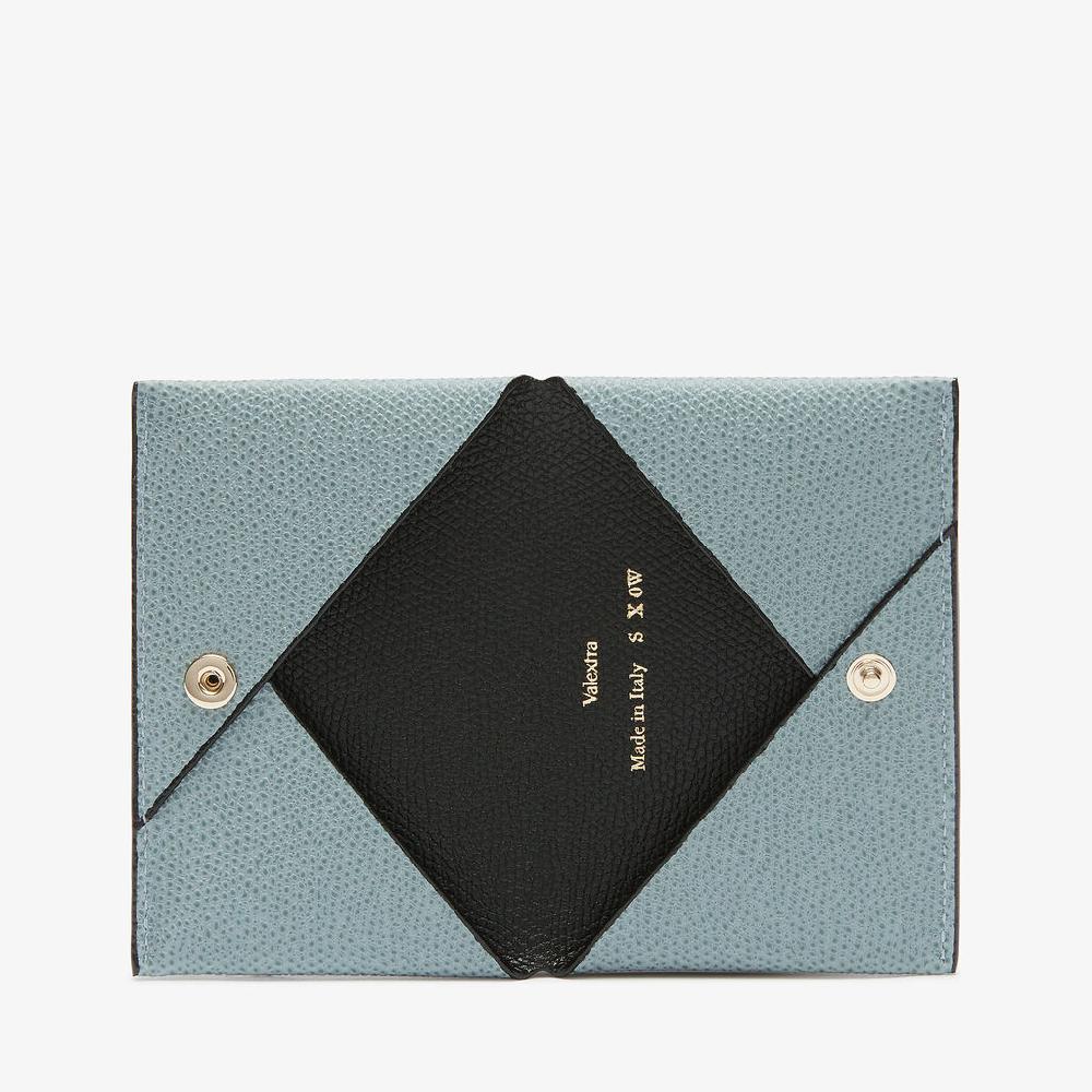 Valextra Porta Carte Piccolo Di Lusso In Pelle Blu E Nera | Valextra