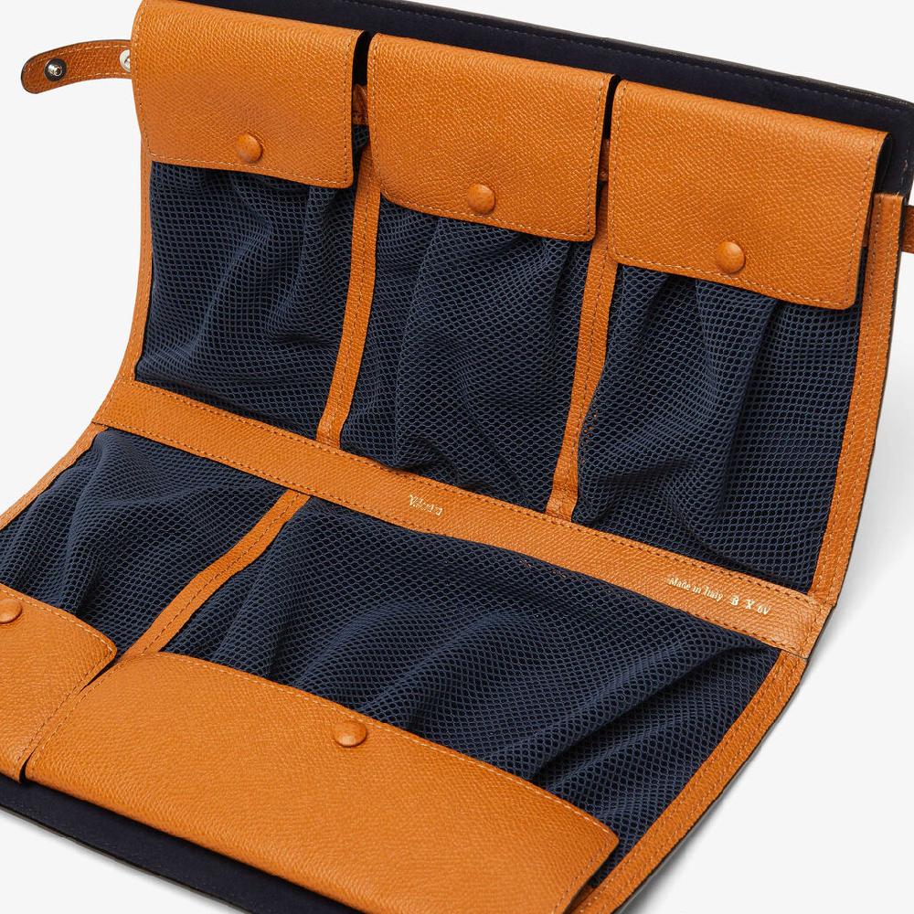 Valextra Porta Cavi Pieghevole E Spazioso In Pelle Marrone | Valextra